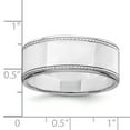 thumbnail image 2 of Solid 925 Sterling Silver 9.5mm Designed Edge Plain Classic Wedding Band Ring Size 7, 2 of 3