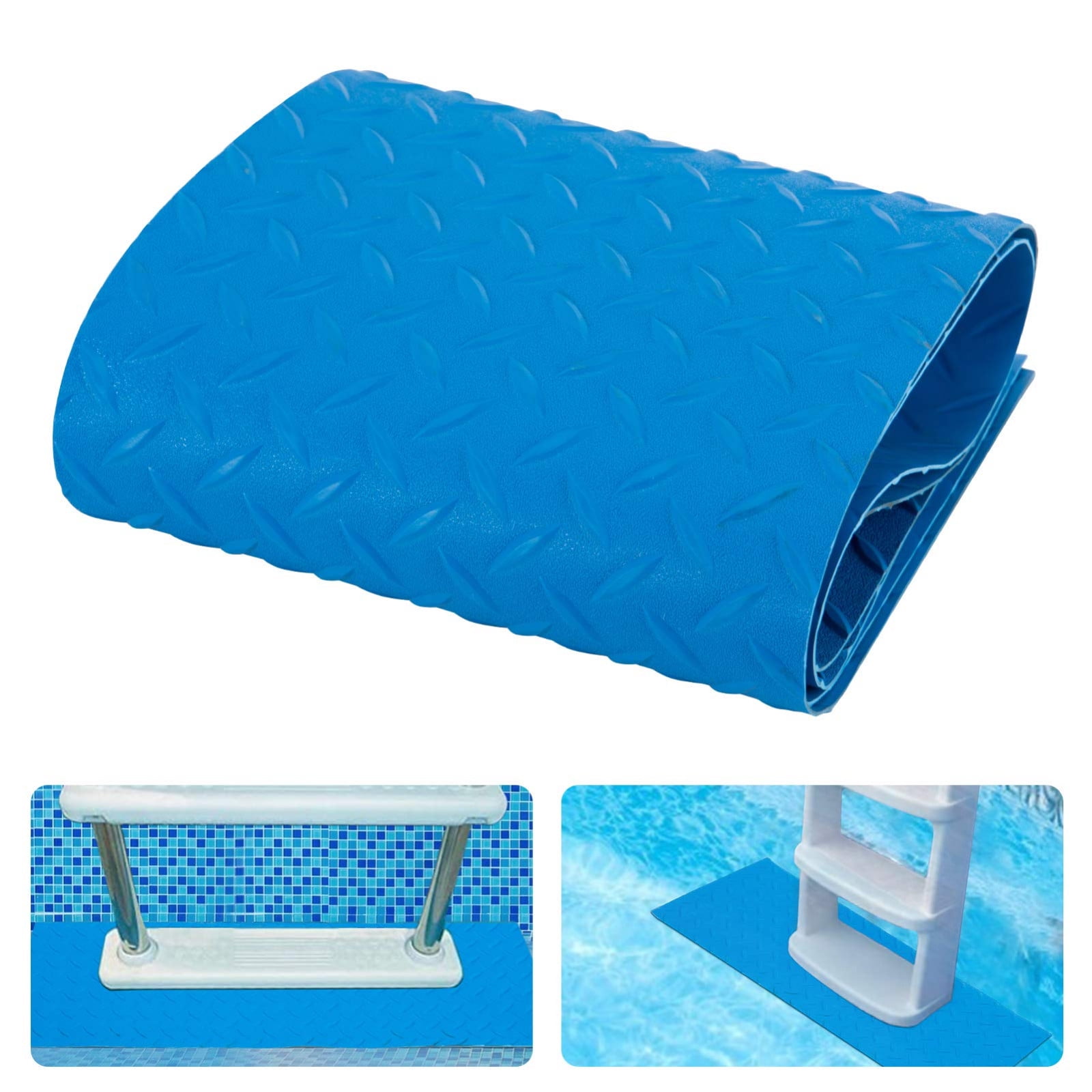 9 x 36 inch Pool Ladder Mat Thick Large Swimming Ladder Pad for Above Ground Pool Step Pad with Non-Slip Texture-Protective Ladder Mat-Pool Mat for Pool Liner & Stairs Protective Safety Pad 