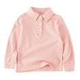 thumbnail image 2 of T-shirt Décontracté à Manches Longues pour Garçons, Printemps et Automne, Couleur Unie, Rose, 2 of 9