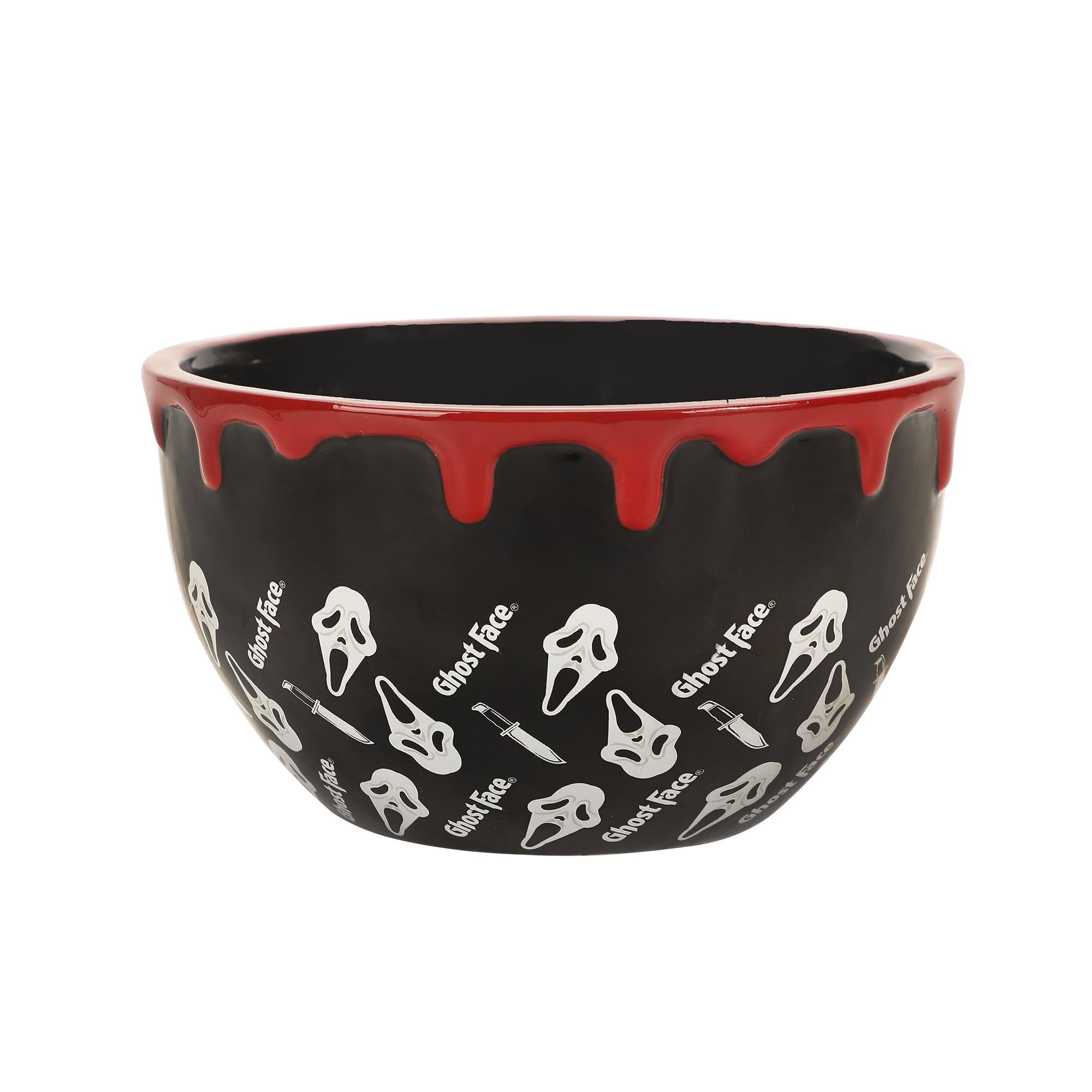 Bioworld Ghostface Mask All-Over Print Black Ceramic Ramen Bowl