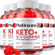 5 Pack Platinum Keto ACV Gummies - Official - Keto Platinum ACV Advanced Formula Plus Apple Cider Vinegar Dietary Supplement B12 Beet Root Juice Men Women 300 Gummies