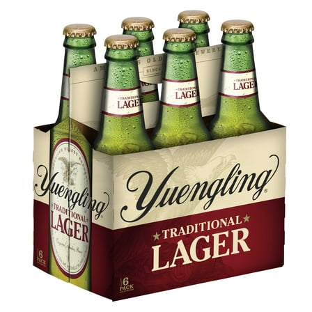 Yuengling Lager Beer, 6 Pack Beer, 12 fl. oz. Bottles, 4.5% ABV, Domestic Lager