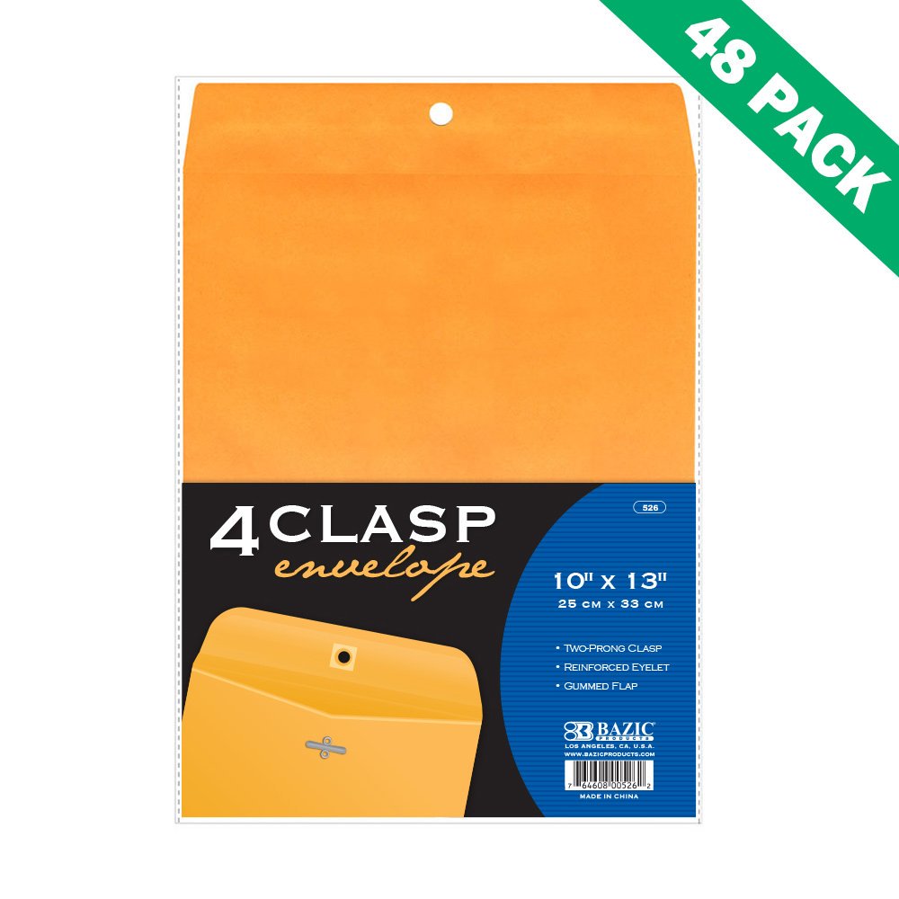 Clasp Envelopes, Business Yellow 10x13 Clasp Mailing Envelopes(4/pack