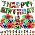 thumbnail image 1 of Minecraft Theme Birthday Party Supplies Balloons Banner Cake Toppers Decor, 1 of 5