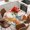 White Orange Grey, variant on Orange Pumpkin Gnomes Fall Round Tablecloth, Fitted Table Cover with Elastic for 36"-44" Round Tables, Branches Thanksgiving Leaves Wooden Table Cloth Outdoor Dinning Party Waterproof Tablecloths