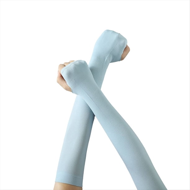 Mangas de Hielo de Protección Solar de Verano Azul, Mangas de Protección Solar de Seda de Hielo, Mangas de Hielo de Ciclismo para Deportes Al Aire Libre