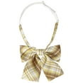 thumbnail image 1 of Corbatas de mo?o preatadas INSPIRE CHIC a cuadros, lindas, elegantes y coloridas para mujeres, uniforme escolar, marrón y amarillo, talla única, 1 of 1