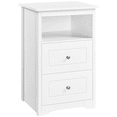 thumbnail image 1 of Fullfurnique Modern Tall End Table with 2 Drawer and 1 Cubby, White, 1 of 7