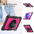 thumbnail image 3 of SaniMore for Lenovo Tab M10 Plus 3rd Gen 10.6" 2022 (TB-125F/TB-128F) Case, 3 Layers Multi-Functional Cover with Pencil Holder Shoulder & Hand Strap Kickstand Shockproof Protective Shell, Rose+Black, 3 of 7