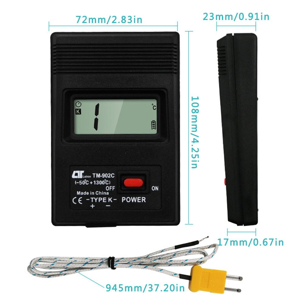 TM-902C Digital K Type LCD Thermometer Thermodetector Meter Thermocouple Probe 