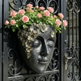thumbnail image 4 of Rirozkan Resin Face Planter, Wall Mounted Head Shaped Flower Pot for Outdoor Garden Landscape Patio Living Plants Decor, 4 of 8