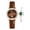 Brown, variant on Women's Star Dial Quartz Wristwatch With Croc-Embossed Strap, Matching Green Gemstone Hand Bracelet, Coordinated Jewelry Kit For Daily Wear And Gifting