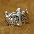 thumbnail image 3 of 925 Sterling Silver Flying Cross Wing Charms Ring TA450 Large Model US Size 11.5, 3 of 16