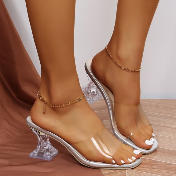 Vedolay Keen Sandals for Women Women's Strappy Sandals, Casual Open Toe Summer Beach Sandals,Silver 9