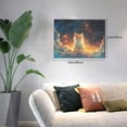 thumbnail image 2 of Naloa Starry Sky Constellation Cat Print Canvas Picture,Wall Pictures, Modern Decorative Poster,Art Prints for Bedroom, Toilet, 40 x 30 cm, Built-in Wooden Frame, 2 of 6