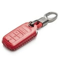 thumbnail image 2 of Vitodeco Genuine Leather Smart Key Keyless Remote Entry Fob Case Cover with Key Chain for Honda Civic, Fit, Accord, Pilot, CR-V (5 Buttons, Red), 2 of 5
