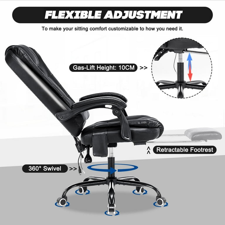 Ergonomic Executive Office Chair,Heated Massage Office Chair with 6-Point  Vibration, Home Office Chair with Flip-up Armrests and Back Support,Computer  Desk Chairs with Wheels for 330lbs - Yahoo Shopping