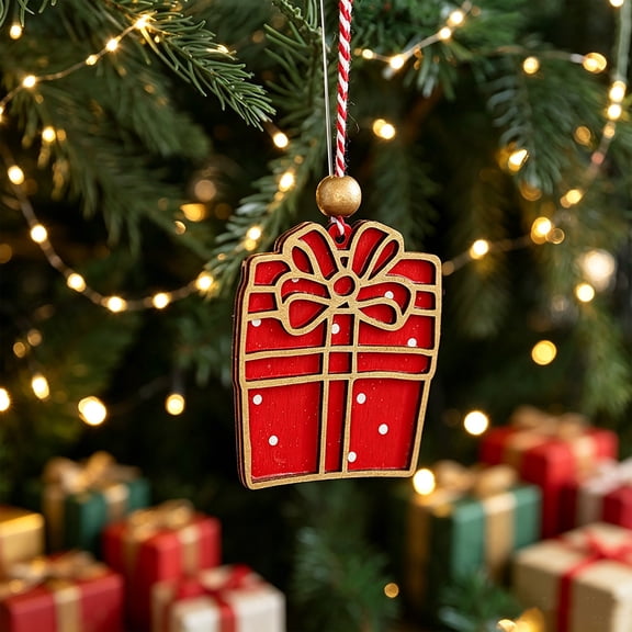 AZXY Christmas Ornaments, Wooden Christmas Tree Hanging Ornaments, Xmas Hanging Decor, Festive Holiday Decoration for Christmas Tree, Indoor Home Mantel Window Tabletop Christmas Decorations