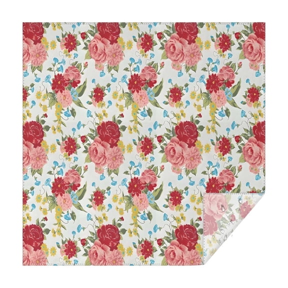 Pioneer Flower Floral Print Pattern Square Tablecloth,Waterproof Square Table Cover,Wipeable Spillproof Washable Table Cover for Home Kitchen Party Decor 42"X42"(107x107cm)