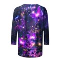 thumbnail image 6 of ZQGJB Cute Butterfly Print Shirts for Women Dressy Casual 3/4 Lenght Sleeve Round Neck Graphic T-Shitrs Top Loose Fit Comfy Tunic Tees Blouse Multicolor#13 XXL, 6 of 6