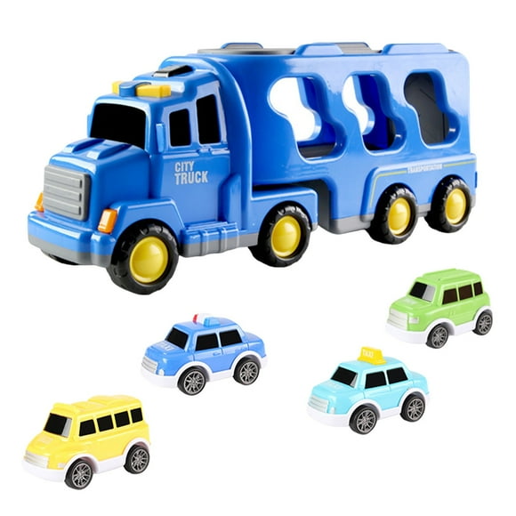 Blue Music Light Truck Toy For Children, Engineering Car With Double Storage Design Play Fun