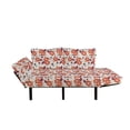 thumbnail image 2 of Hawaii Futon Couch, Abstract Aloha State Floral Pattern Hibiscus Spring Holiday Theme Design, Daybed with Metal Frame Upholstered Sofa for Living Dorm, Loveseat, Orange Ruby Dark Taupe, by Ambesonne, 2 of 4