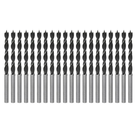 20packs Brad Point Drill Bits 5mm Dia #45 Steel Round Shank Wood Drilling Bit