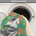 thumbnail image 6 of Colorful Dog Crate Cover, Doodle Style Flower Drawing with Stripes and Dots Cartoony Nature Design, Easy to Use Pet Kennel Cover for Medium Large Dogs, 35" x 23" x 27", Multicolor, by Ambesonne, 6 of 6