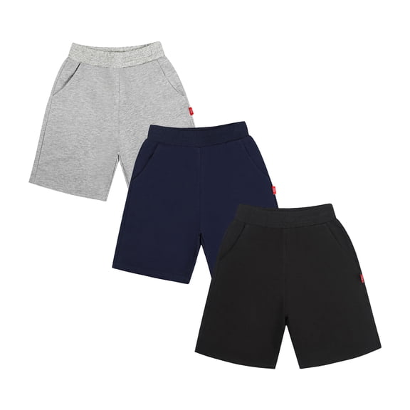 Kawell 3 Pack Toddler Boy Cotton Shorts Boys Casual Shorts Pull-on Active Shorts Soft Kids Athletic Shorts for Summer