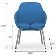 thumbnail image 2 of Bowery Hill 17" Modern Fabric Side Chair with 4 Metal Legs in Electric Blue, 2 of 3