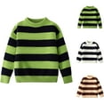 thumbnail image 4 of Atogsazn Kids Boys Knitted Sweater Children Striped Long Sleeve Pullover Sweater Fall Winter Warm Clothes C-Navy 11-12 Years, 4 of 4