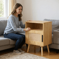 thumbnail image 5 of Homy Casa Modern Accent Cabinet with Storage for Living Room Sofa Side Organization, Oak, 5 of 9