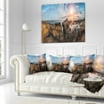 thumbnail image 2 of Designart Beach with Ancient Ruins Panorama - Landscape Printed Throw Pillow - 18x18, 2 of 4