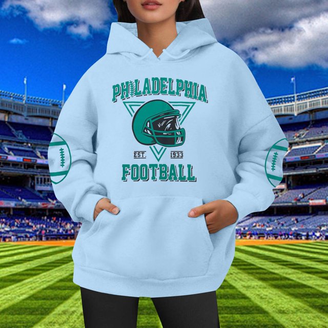 TINZ Chandail à Capuchon de Football pour Femmes Chandail de Jour de Match Chandail de Maman de Football Chandail Décontracté à Col Rond Chandail à Enfiler Robe à Capuche Zippée pour Femmes Chandail à Enfiler Grande Taille Chandails à Capuche pour Femmes