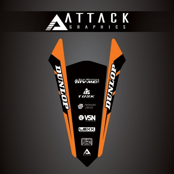 Attack Graphics Renegade Rear Fender Decal Orange for KTM 450 XC-F 2016-2018