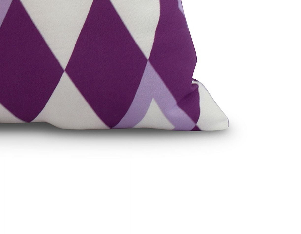 16 x 16 inch, Harlequin Geometric Print Pillow, Purple