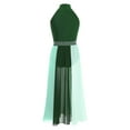 thumbnail image 2 of Xnihocha Kids Girls Lyrical Ballet Leotard Dresses Chiffon Flowy Maxi Tutu Skirt Ballerina Dance Dress Green 10, 2 of 3