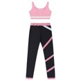 thumbnail image 4 of Nyeemya Kids Girls 2 Piece Tracksuit Sleeveless U Neck Tank Top Sport Bra with Colorblock Legging Set Pink 12, 4 of 6