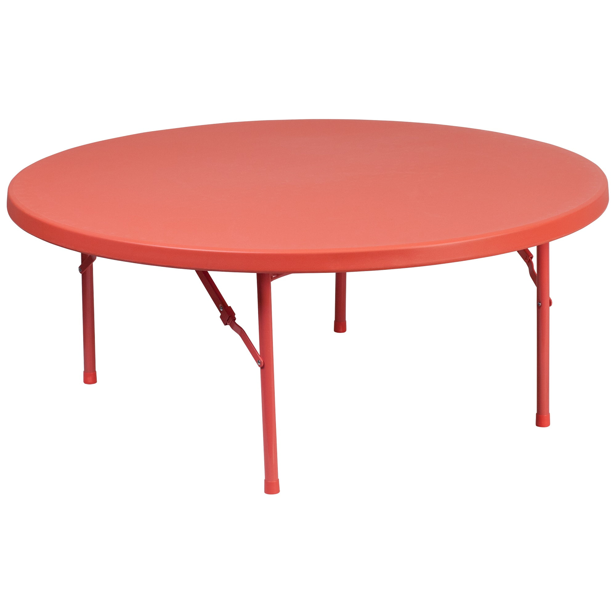 47" Red Round Contemporary Kids Outdoor Folding Table