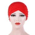 thumbnail image 4 of Travelwant Women Hijab Beading Pre-Tied Twisted Braid Turban Hat Head Scarf Cancer Chemo Beanies Headwear Headwrap Cap, 4 of 7