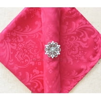 Wedding Linens Inc. (10 pcs) 20'' x 20" Jacquard Damask Polyester Napkins - Fuchisa