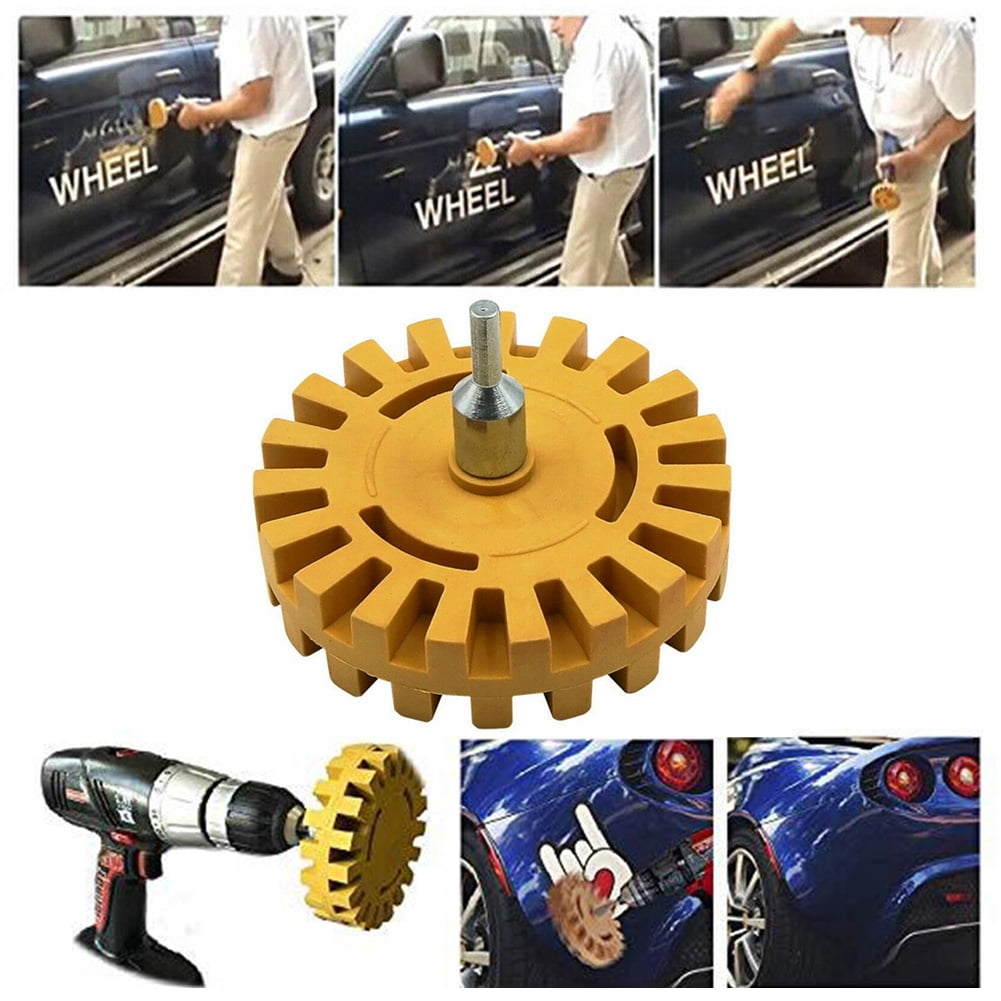 Rubber Eraser Wheel Pin Stripe Decal Car Sticker Caramel Pneumatic Removal 4'' 
