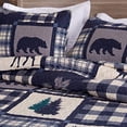 thumbnail image 4 of Great Bay Home Lodge Bedspread King Size Quilt with 2 Shams. Cabin 3-Piece Reversible All Season Quilt Set. Rustic Quilt Coverlet Bed Set. Stonehurst Collection. (Navy/Grey), 4 of 4