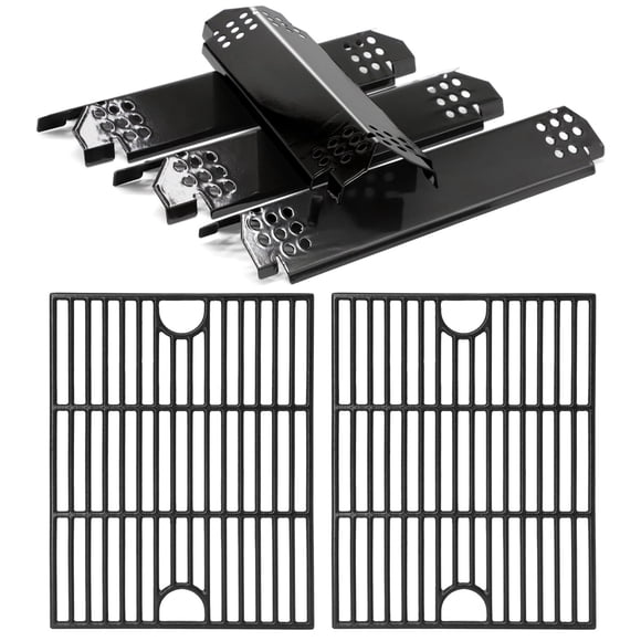 Criditpid Barbecue Replacement Parts for Nexgrill 720-0830H, 720-0783E, 720-0888, 720-0888N, 17" Cast Iron Cooking Grates & Porce
