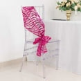 thumbnail image 5 of Balsa Circle 5 Fuchsia Silver Wave Mesh Chair Sashes Embroidered Sequins Wedding Party Events Reception Decorations Supplies, 5 of 8