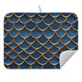 thumbnail image 5 of Ryvnso 3d Dragon Scales Blue Dish Drying Mat for Kitchen Countertop 18x24 Large Dish Pad Drainer Rack Dish Sink Mats, 5 of 7