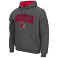 thumbnail image 2 of Men's Colosseum Charcoal Louisville Cardinals Arch & Logo 3.0 Pullover Hoodie, 2 of 3