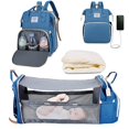 thumbnail image 1 of Mochila para pañales, mochila de viaje plegable para bebé, bolsa de pañales para mamá y papá con puerto de carga USB, 1 of 4