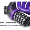 thumbnail image 3 of Bicycle Lock, Bicycle Chain Locks with 5 Digit Codes Resettable Combination Bicycle Cable Lock for Bicycle, Motorcycle, Door, Pushchair, BBQ, Luggage(Purple), 3 of 6