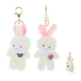thumbnail image 3 of FELTECHELECTR 2 llaveros de conejito de peluche, para mochila, bolso, decoración colgante, 3 of 7